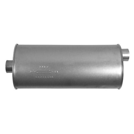 Ap Exhaust Products CENTER 2 1/2IN INLET & OFFSET 2 1/2IN OUTLET, 360 WELDED NECKS ENFORCER II MUFFLER 3802